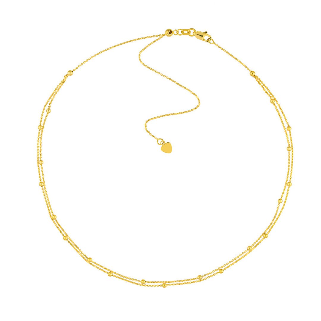 2MM Bead Double Strand Necklace
