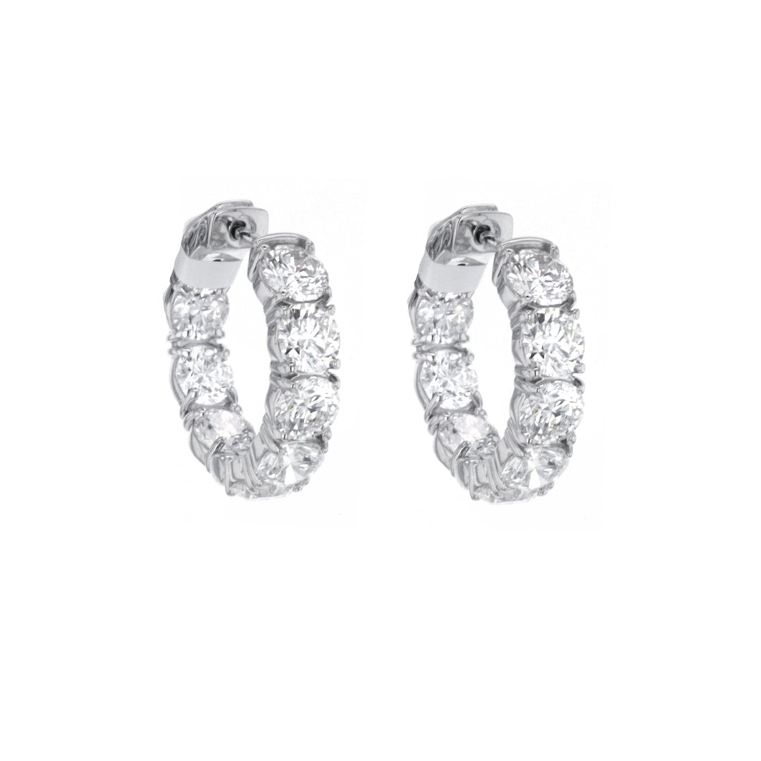 7.50ctw Diamond 0.75" Round Inside-Out Hoop Earrings