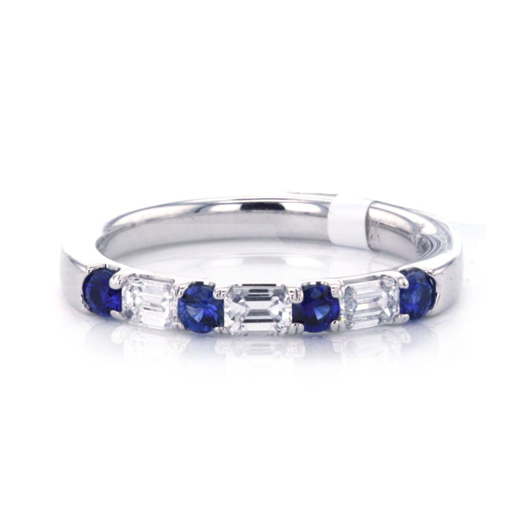 Blue Sapphire & Diamond Band