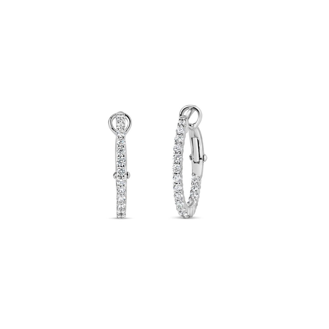 0.45 ctw Diamond 0.60" Inside-Out Hoop Earrings
