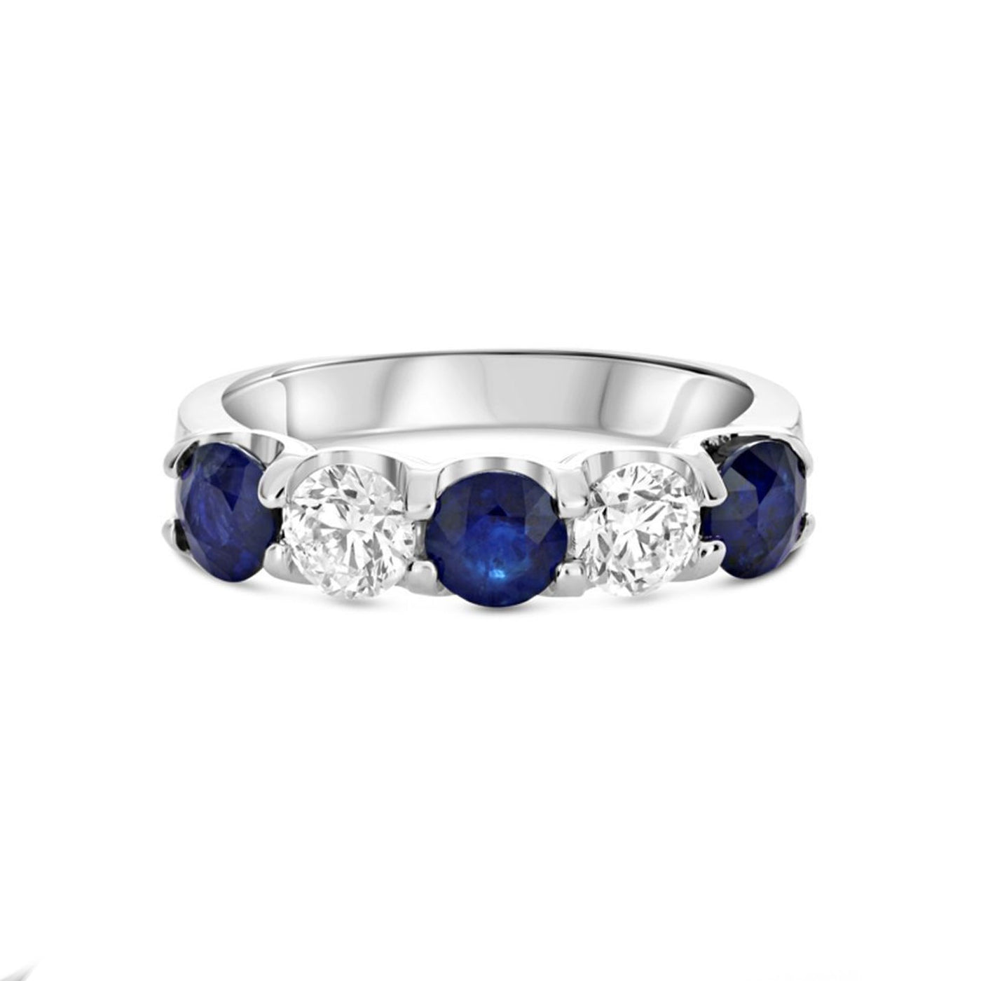 Blue Sapphire & Diamond Band