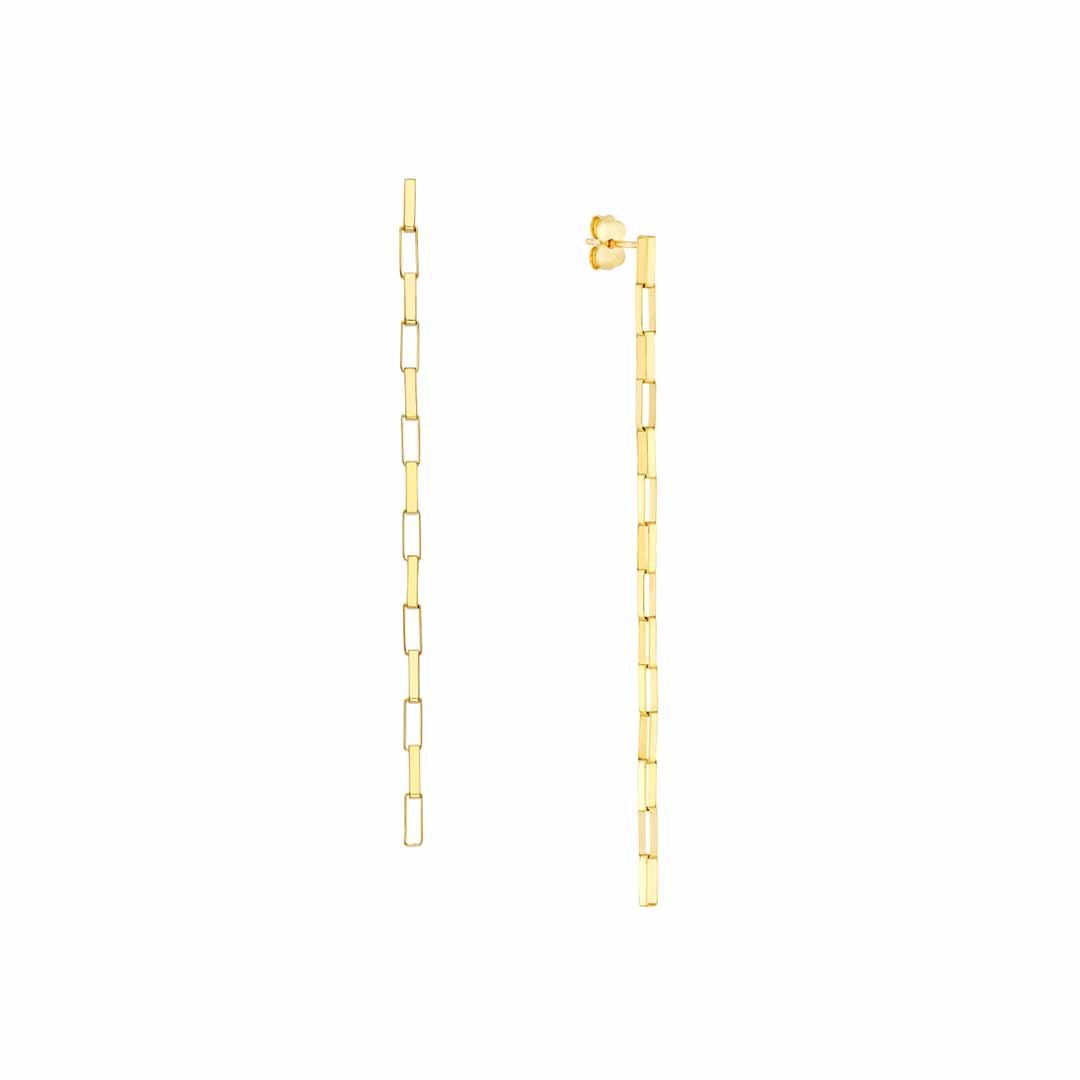 Long Box Dangle Earrings