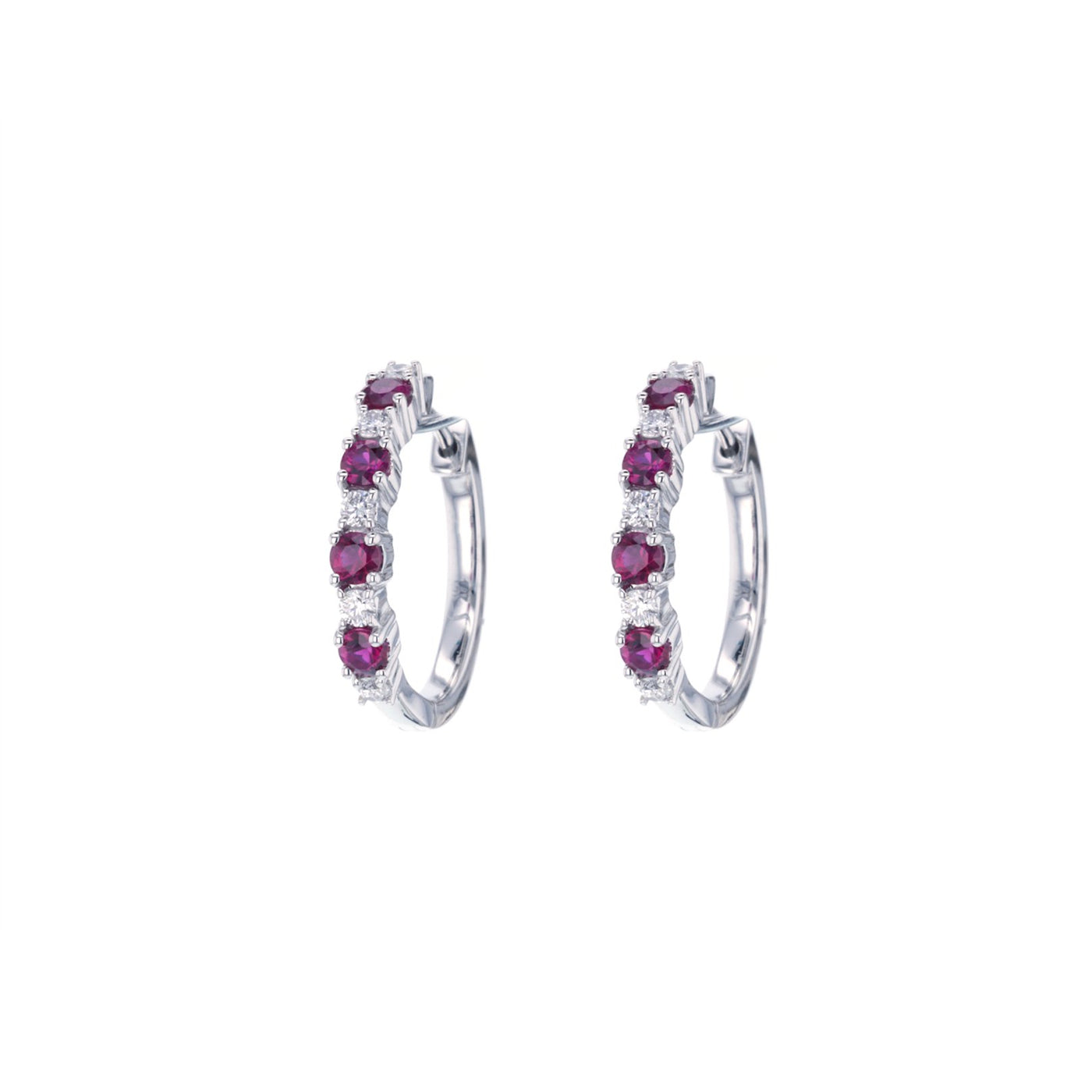 Ruby & Diamond Hoop Earrings