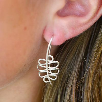 "Flutter" Drop Silver Earrings