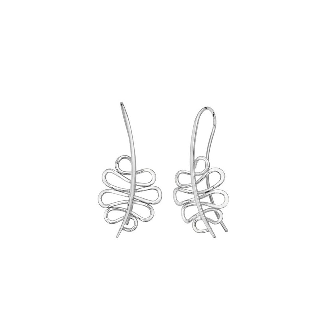 "Flutter" Drop Silver Earrings