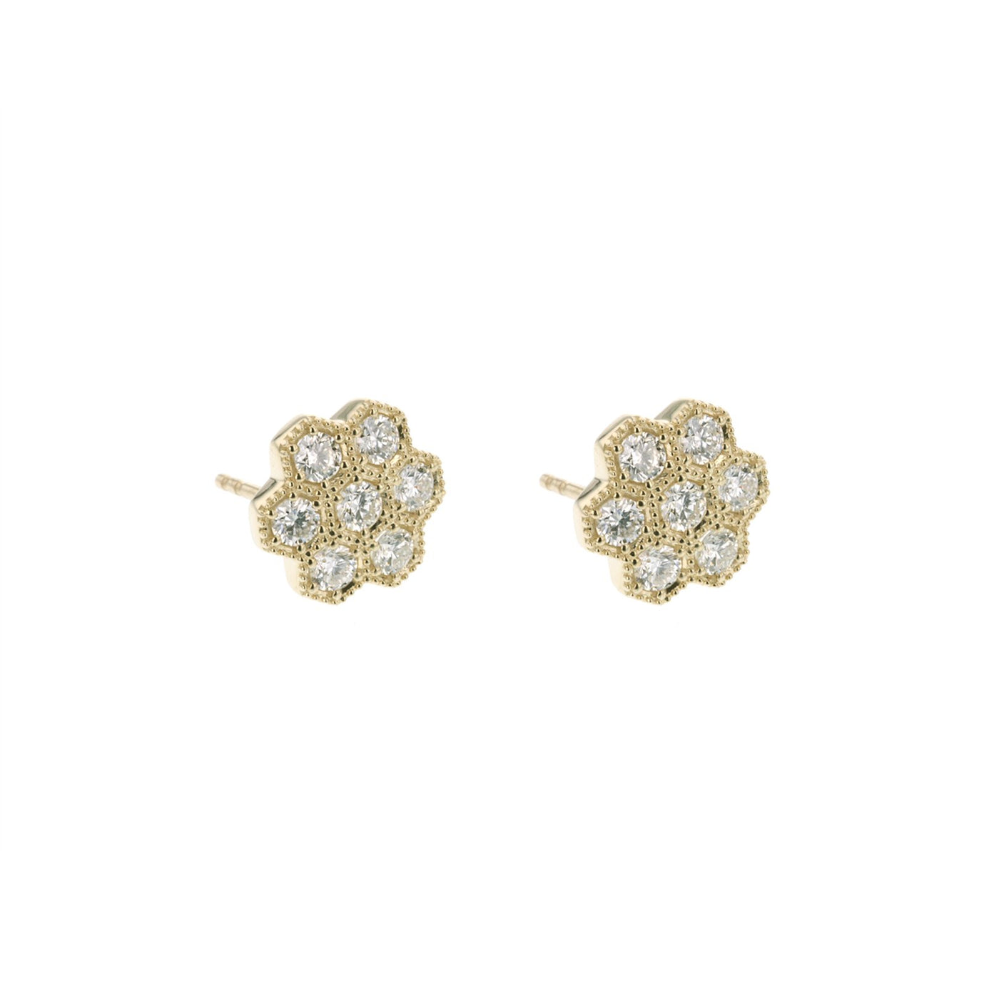 0.94ctw Diamond Flower Stud Earrings
