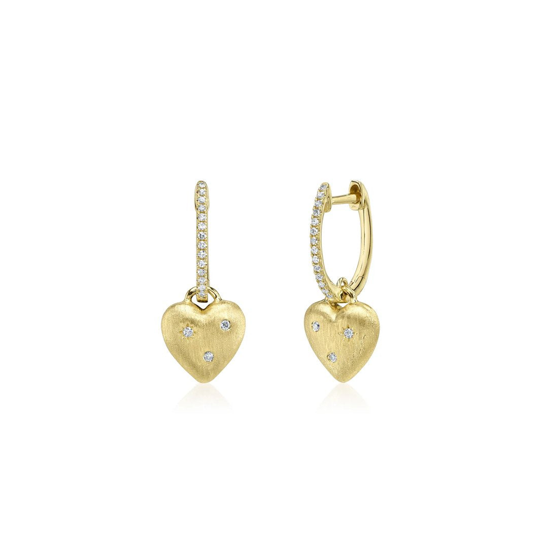 0.10 ctw Diamond Heart Drop Earrings