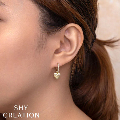 0.10 ctw Diamond Heart Drop Earrings