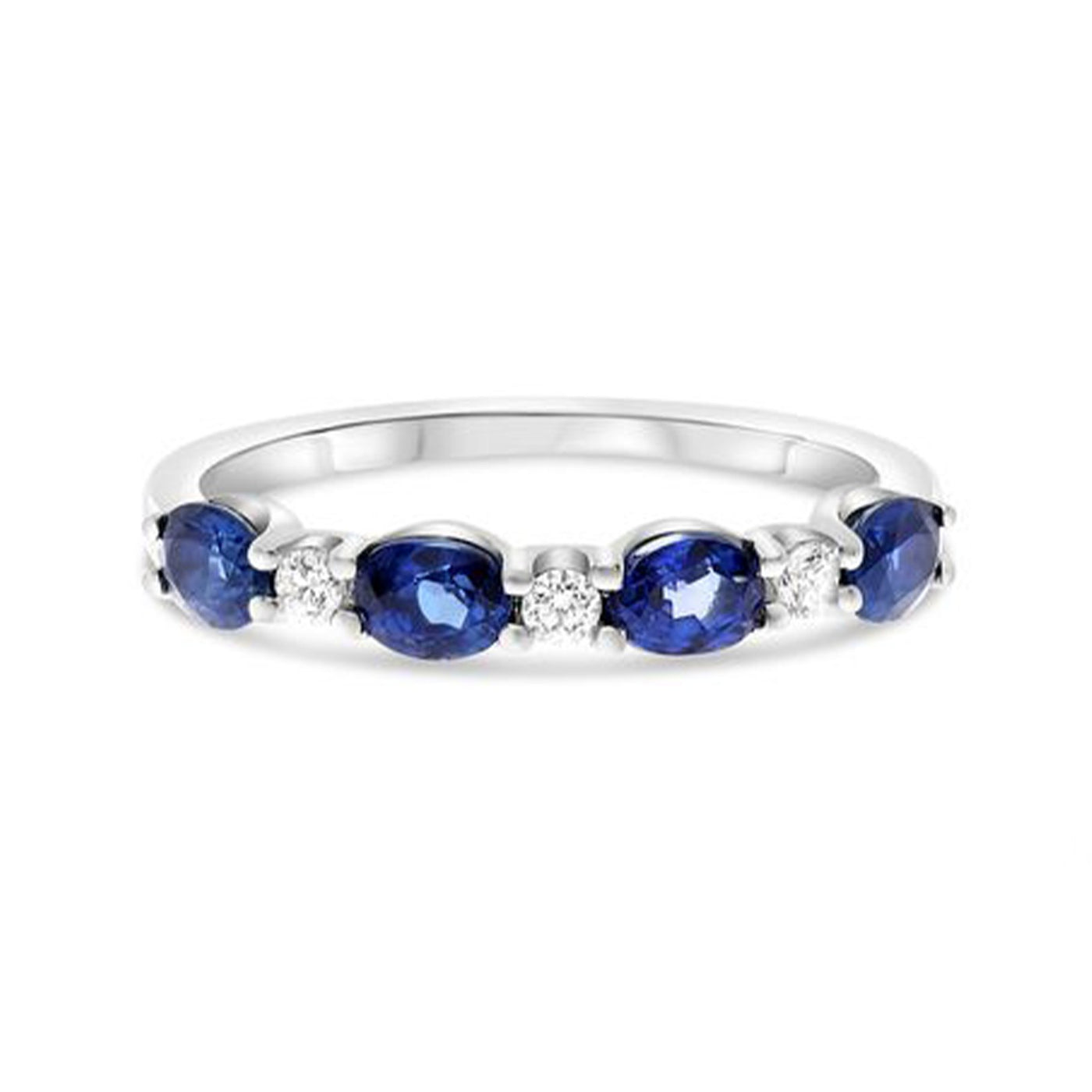 Blue Sapphire & Diamond Band