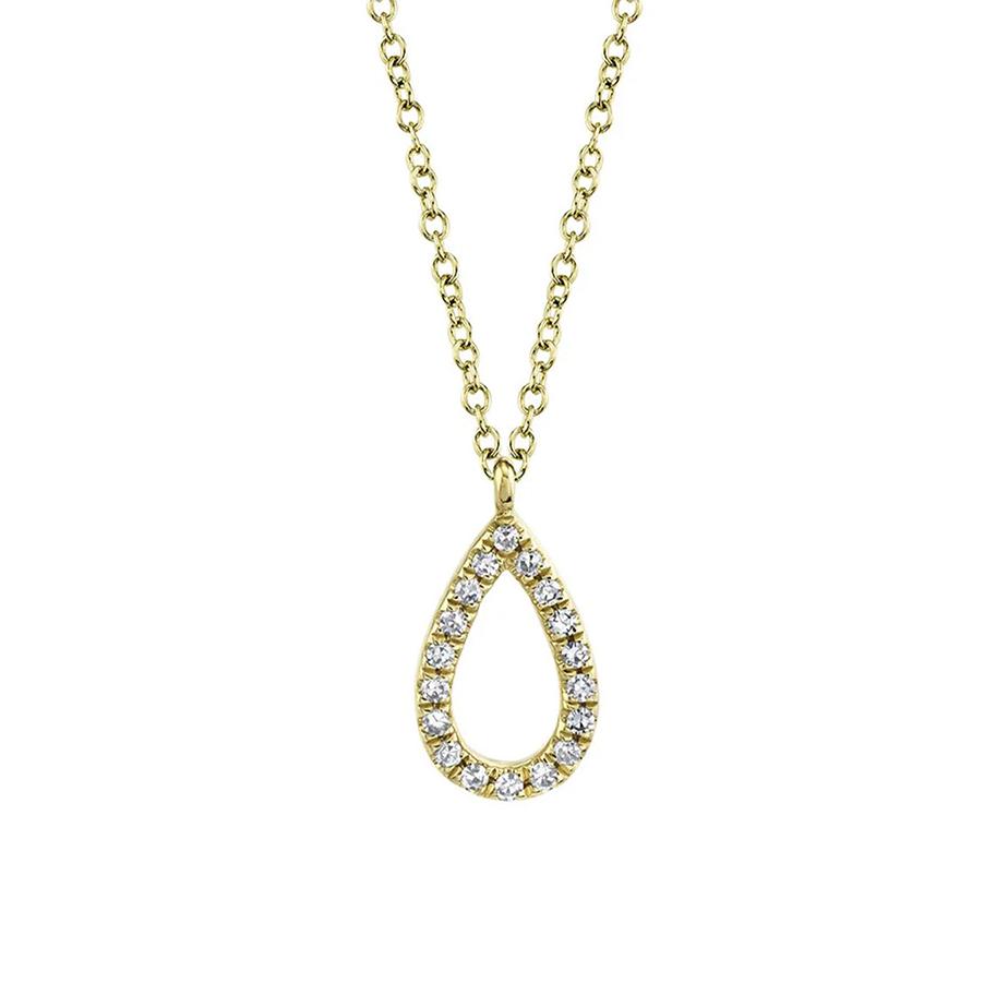 0.06 ctw Diamond Open Pear Necklace
