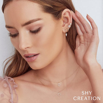 0.06 ctw Diamond Open Pear Necklace