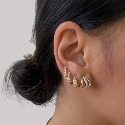 0.18 ctw Diamond Hoop Earrings