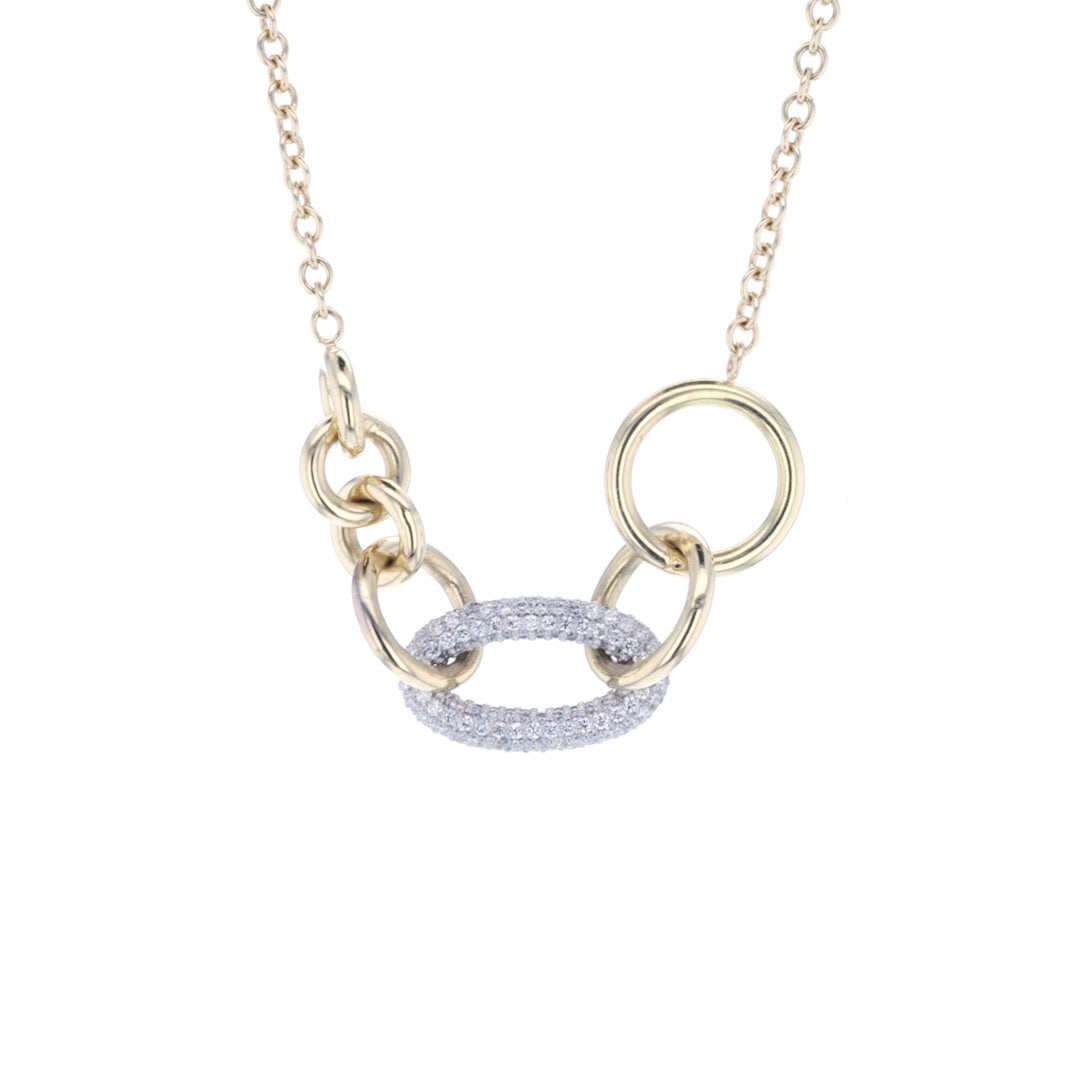1.15 ctw Diamond Oval Link Necklace