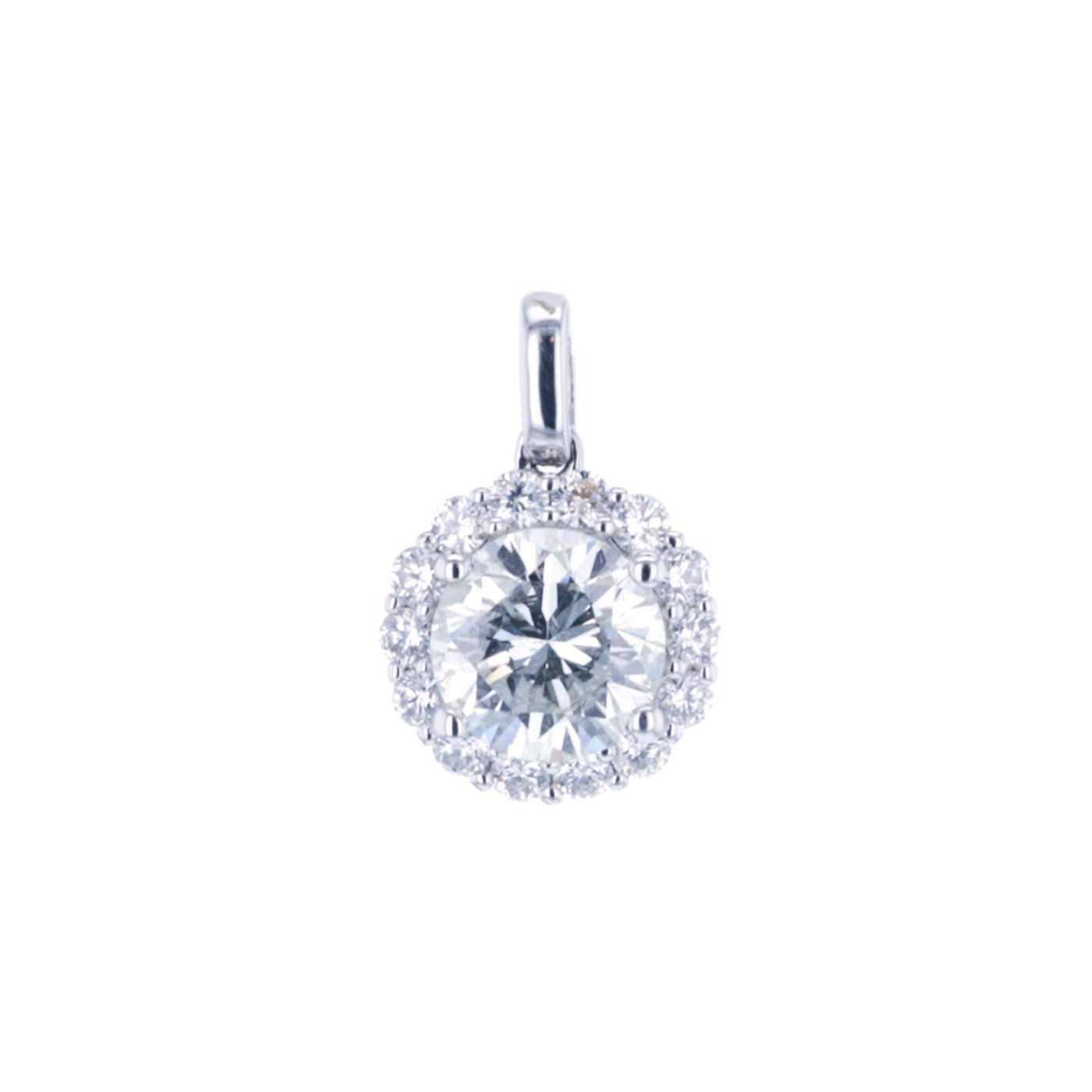 2.26 ctw Diamond Solitaire Halo Pendant