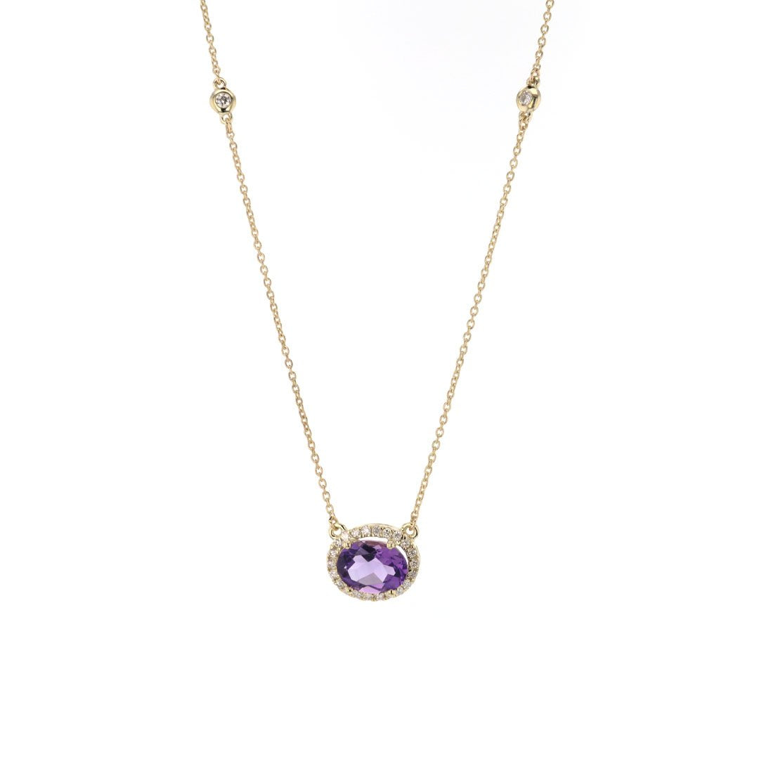 Amethyst & Diamond Necklace