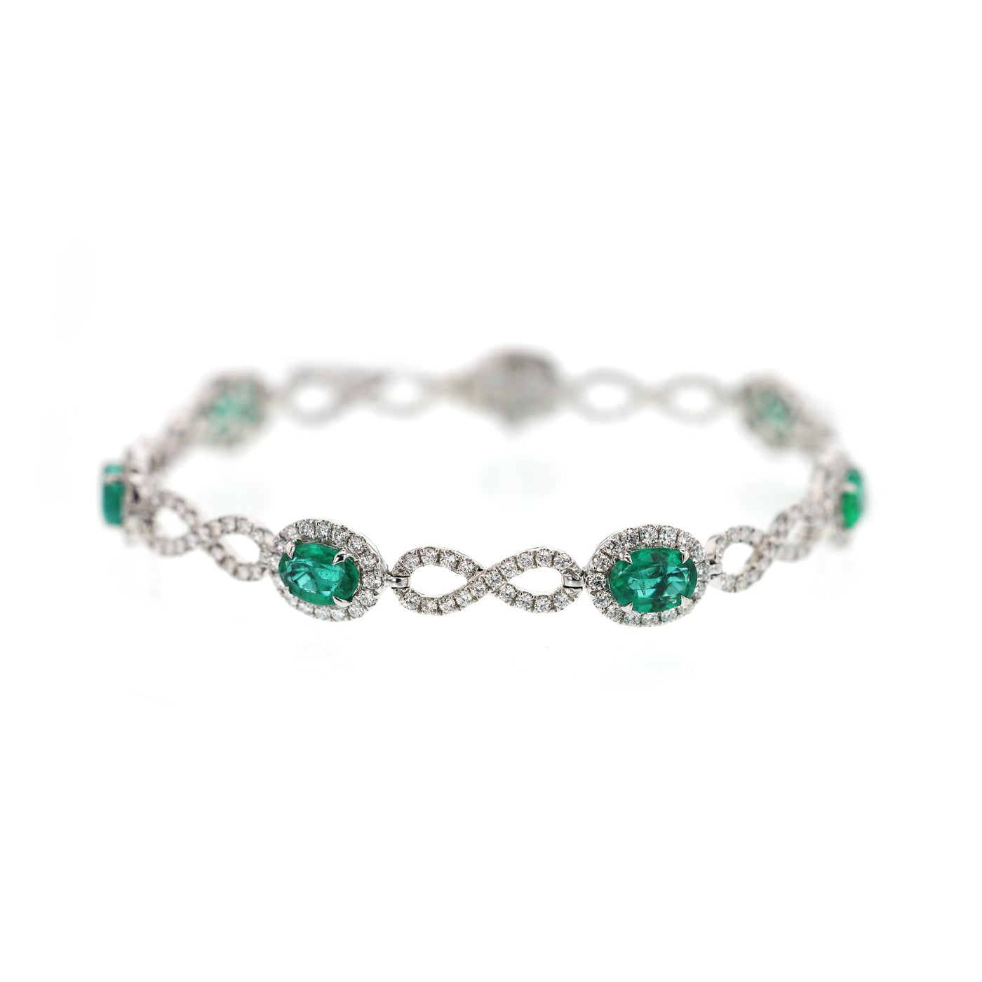 Emerald & Diamond Infinity Bracelet
