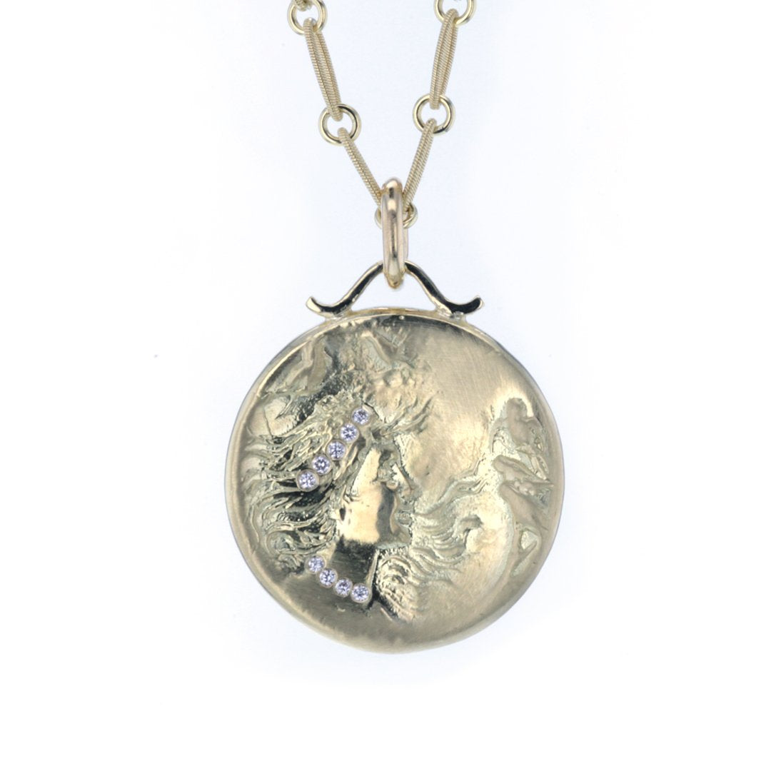 Diamond Lady with Birds Pendant