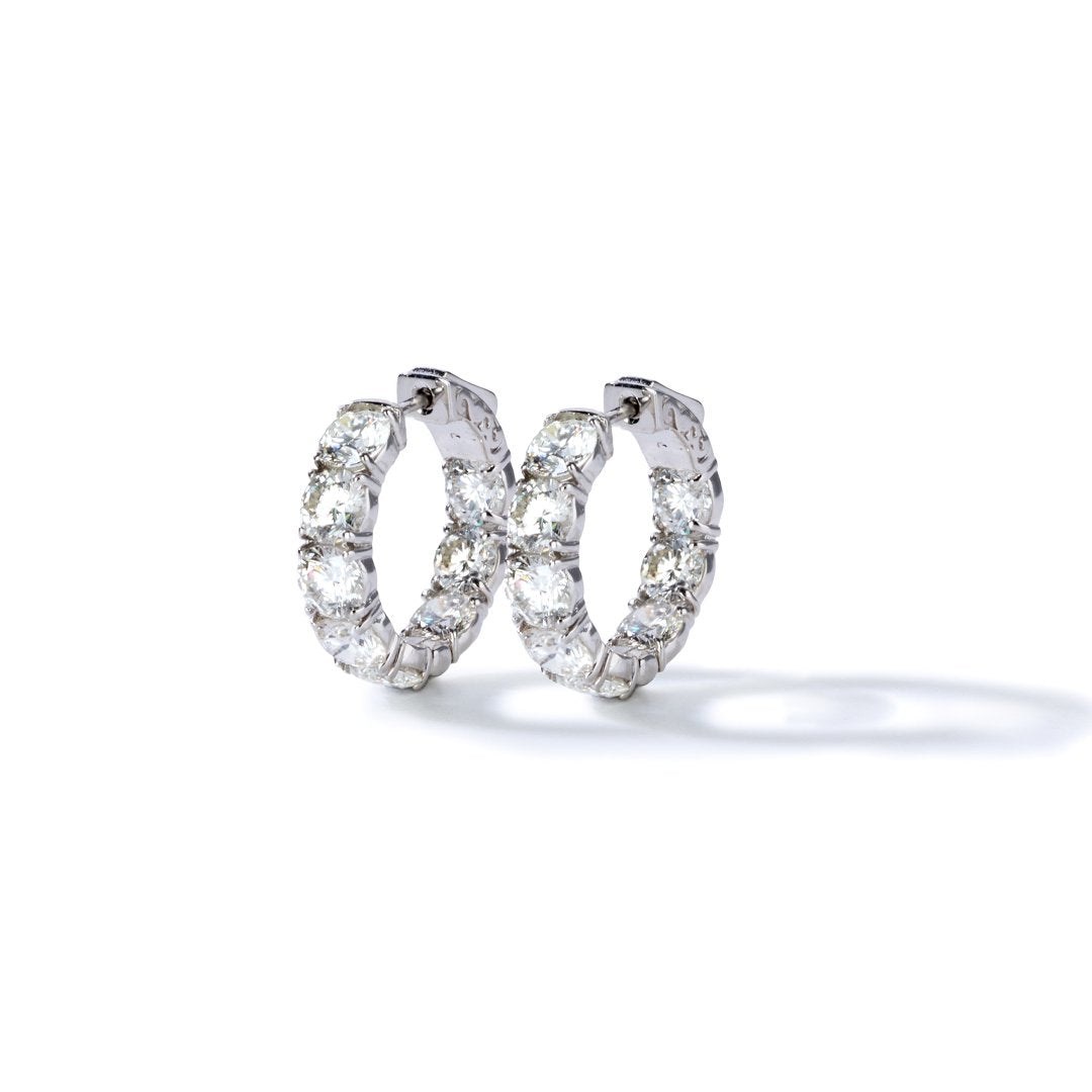 7.70 ctw Diamond Inside-Out Hoop Earrings