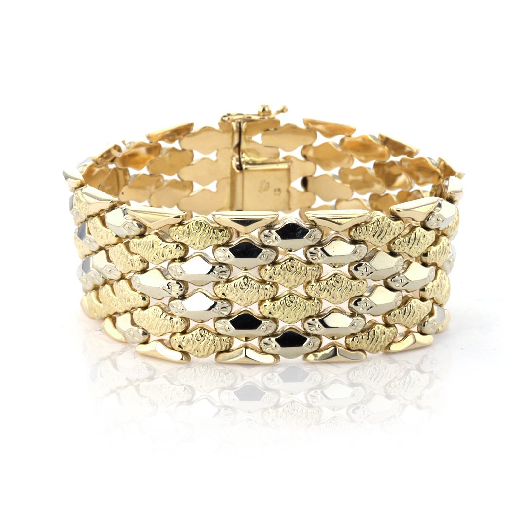 1" Wide Textured Bracelet