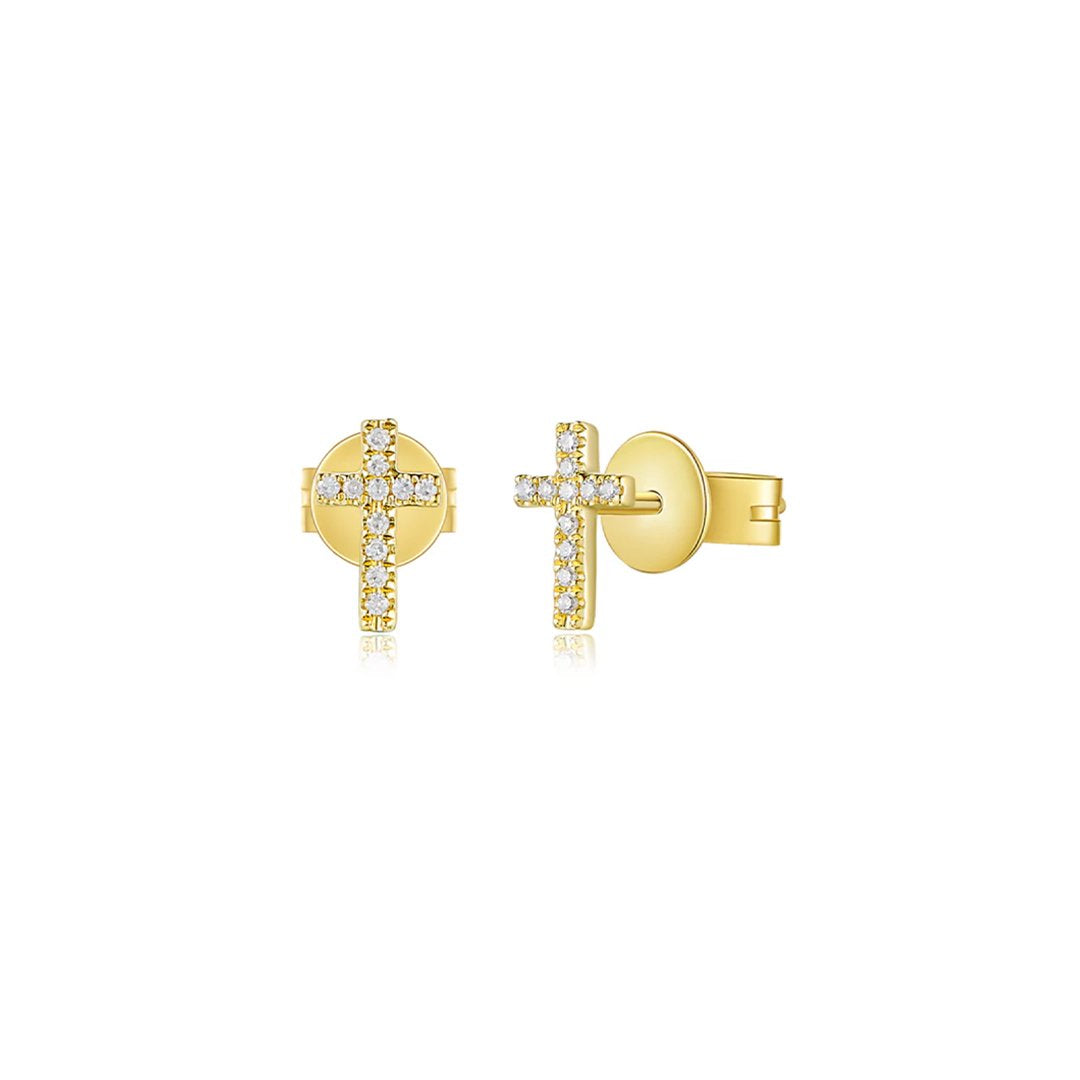 0.05 ctw Diamond Cross Earrings