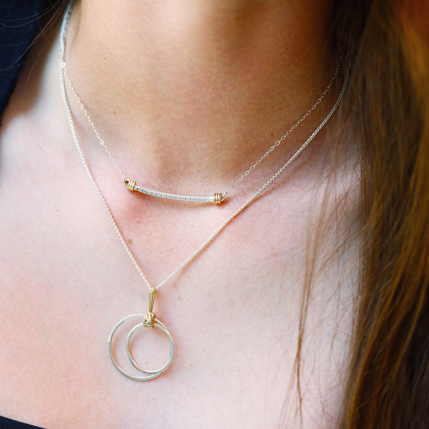 Diamond "Signature" Gold & Silver Necklace