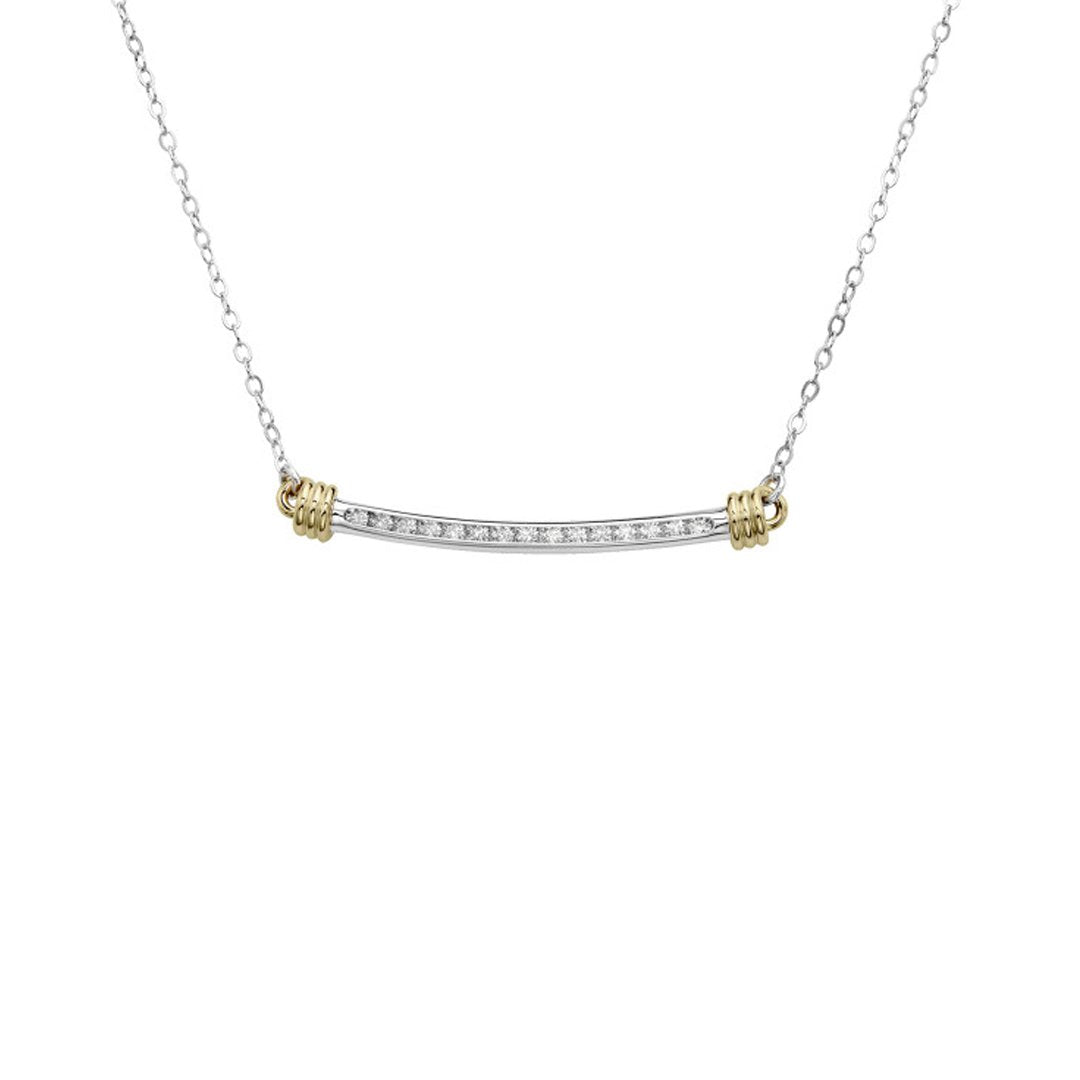 Diamond "Signature" Gold & Silver Necklace
