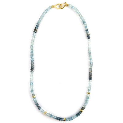 Moss Aquamarine Bead Necklace
