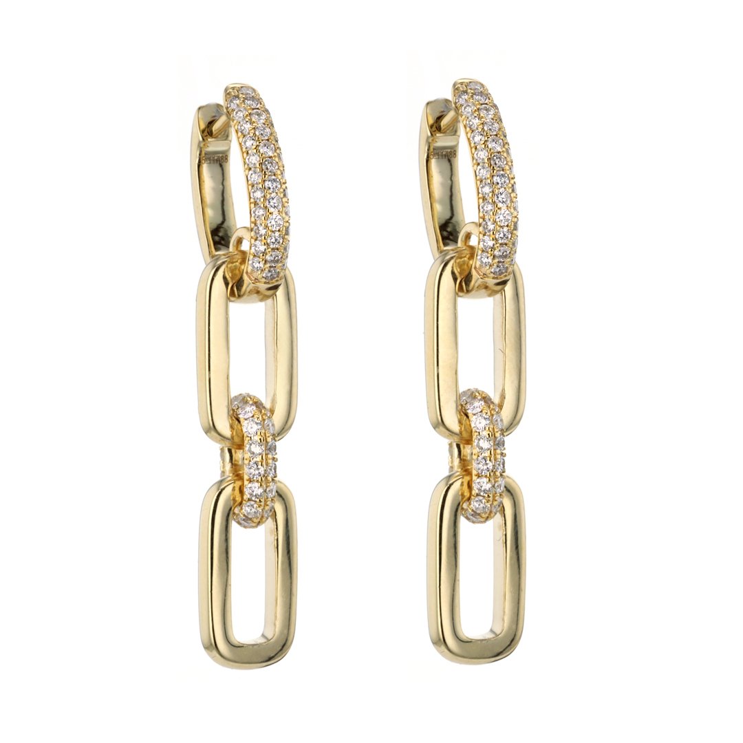 1.26 ctw Diamond Paperclip Drop Earrings
