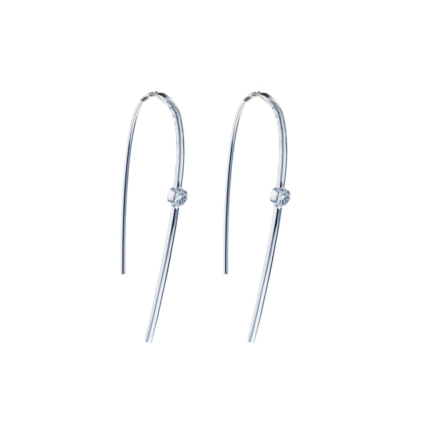 0.14 ctw Diamond Long Wire Earrings