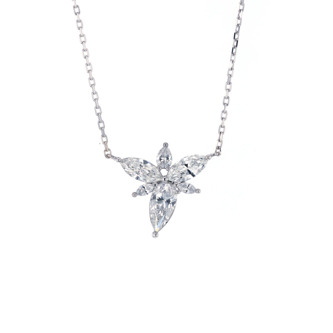 2.27 ctw Diamond Cluster Necklace