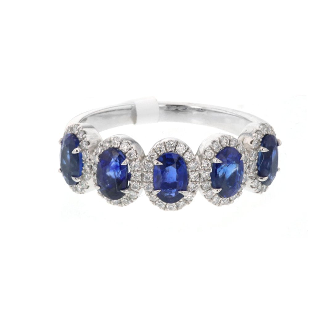 Blue Sapphire & Diamond Band