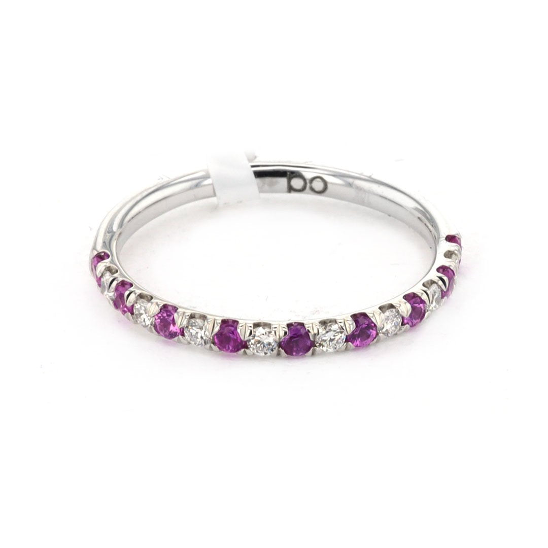 Pink Sapphire & Diamond Band