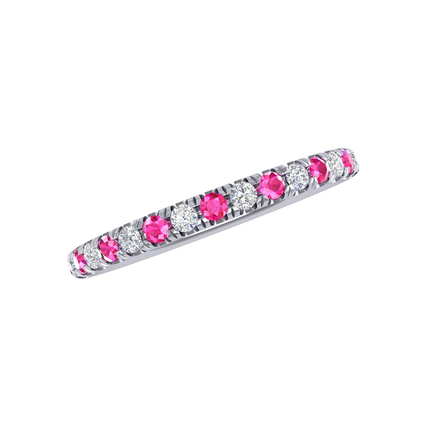 Pink Sapphire & Diamond Band