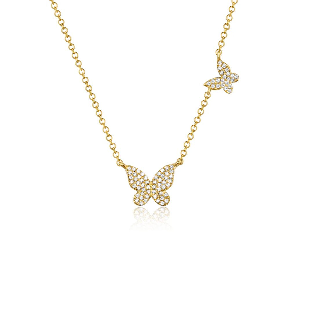 0.18 ctw Diamond Butterfly Necklace