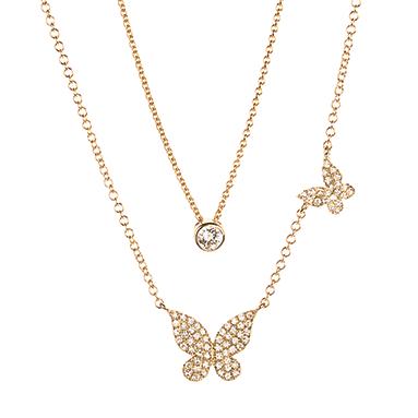 0.18 ctw Diamond Butterfly Necklace