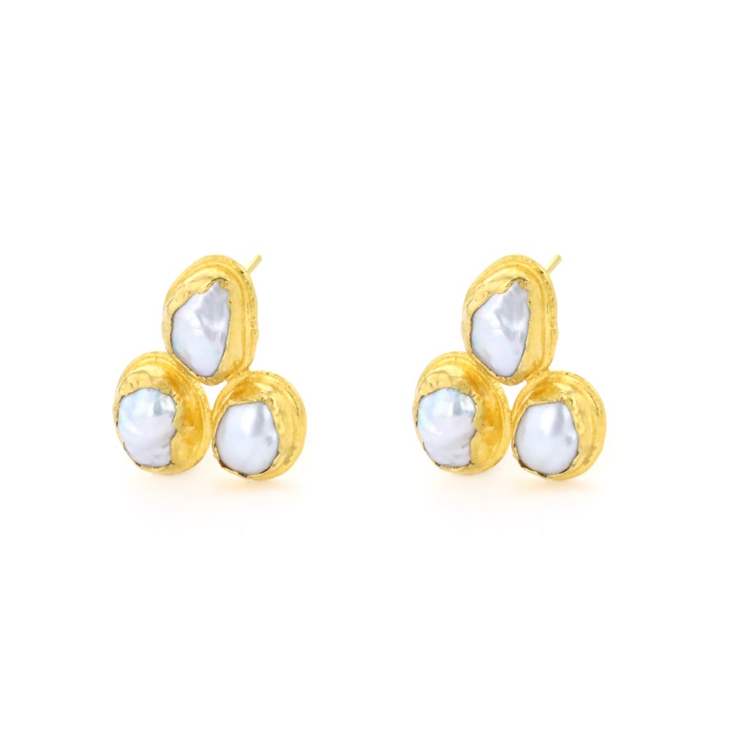 Pearl Bezel Earrings