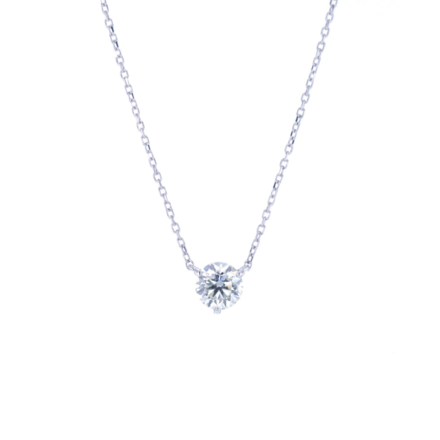 0.70 ct Diamond 3-Prong Pendant Necklace