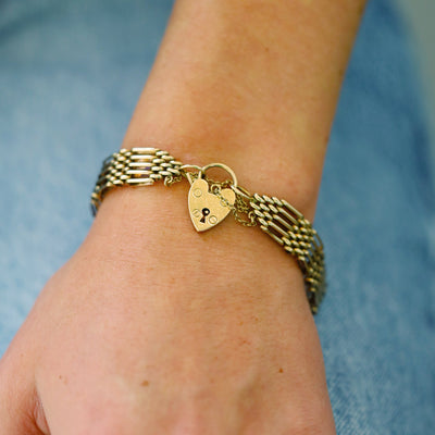 Heart & Lock Gatelink Bracelet