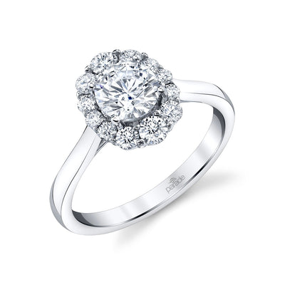 0.44 ctw Diamond Halo Engagement Ring - Continental Diamond