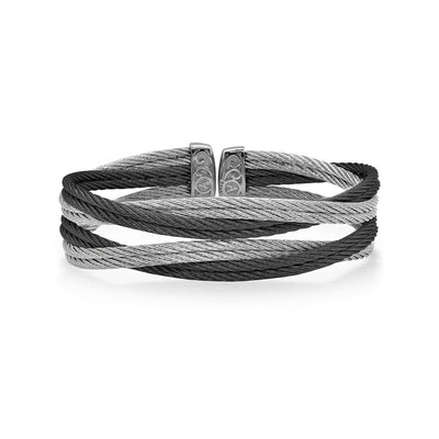 Grey Cable Bangle Bracelet - Continental Diamond