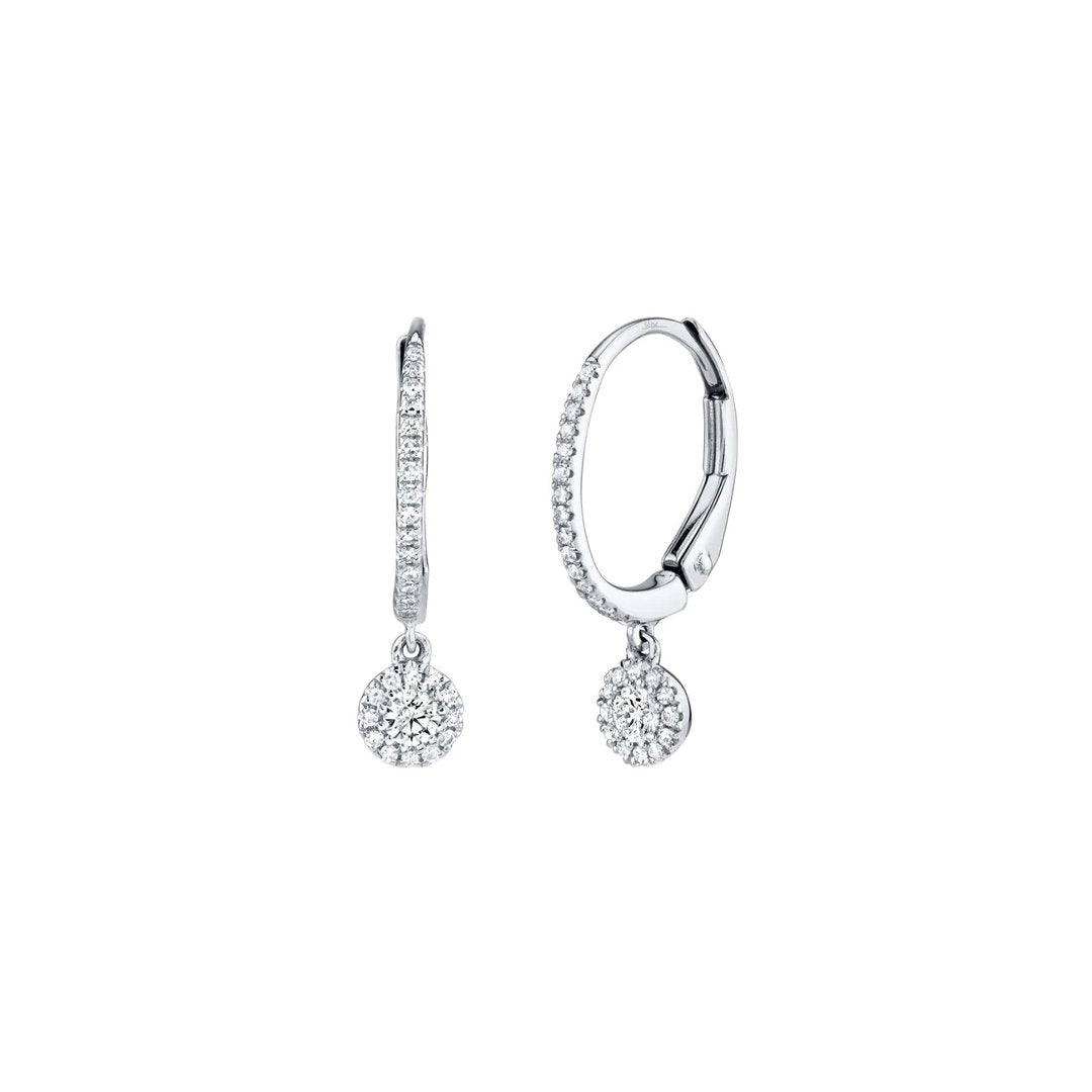 0.30 ctw Diamond Drop Hoop Earrings - Continental Diamond