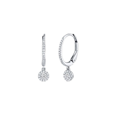 0.30 ctw Diamond Drop Hoop Earrings - Continental Diamond