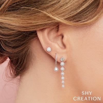0.30 ctw Diamond Drop Hoop Earrings - Continental Diamond