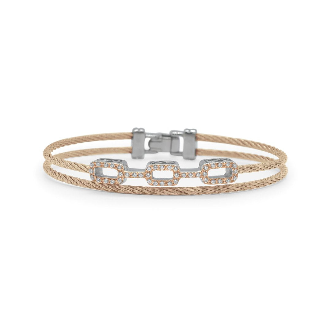 0.37 ctw Diamond Carnation Cable Bangle Bracelet - Continental Diamond