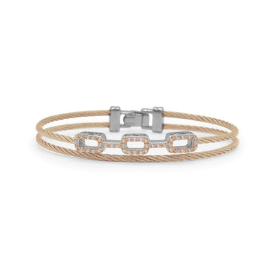 0.37 ctw Diamond Carnation Cable Bangle Bracelet - Continental Diamond