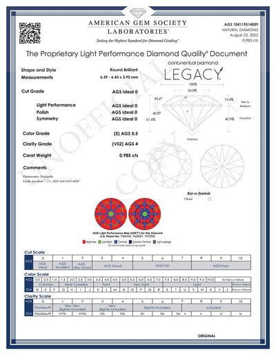 0.98 E/VS2 AGS LEGACY - Continental Diamond