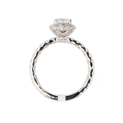 0.85 ctw Diamond Halo Engagement Ring - Continental Diamond