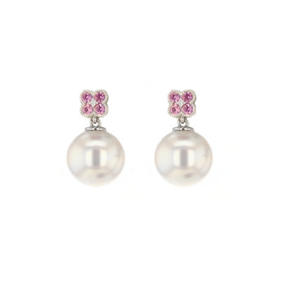 Pearl, Sapphire & Diamond Drop Earrings - Continental Diamond