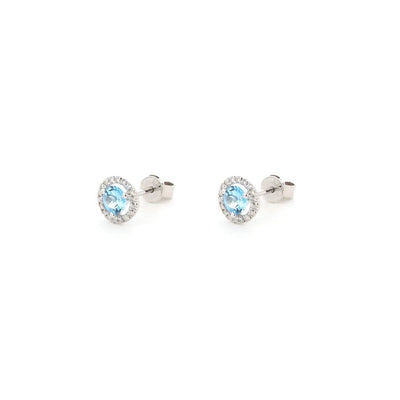Blue Topaz & Diamond Earrings - Continental Diamond