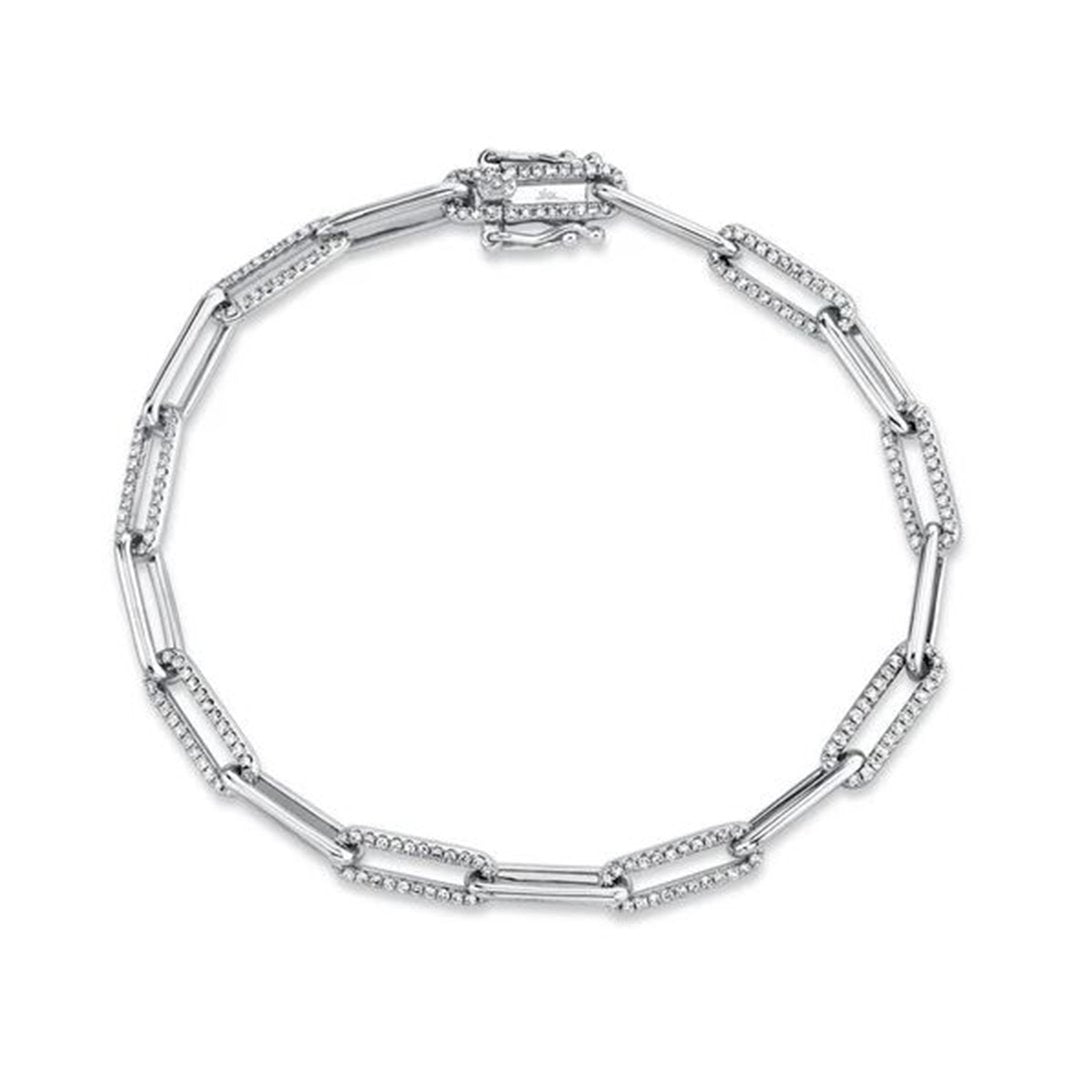 0.74 ctw Diamond Paper Clip Chain Bracelet - Continental Diamond